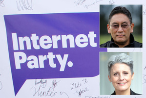 Internet Party leader Laila Harre and Mana Party leader Hone Harawira.