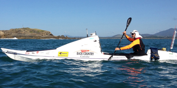 Scott Donaldson has been attempting to row solo across the Tasman, but is now low on supplies. Photo / Double Ditch
