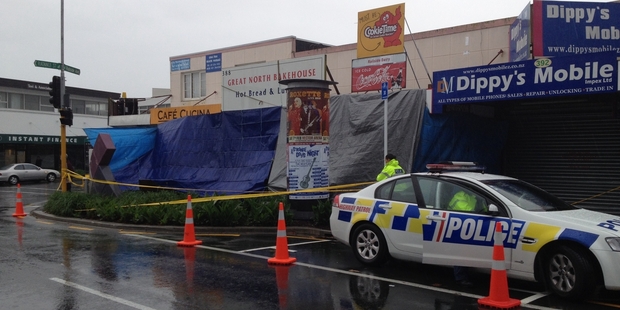 The scene in Henderson where dairy owner Arun Kumar was fatally stabbed during a robbery at a dairy. Photo/File