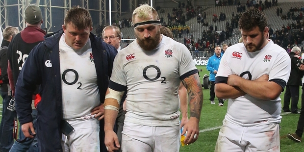 What now? England's front row after another defeat last week. Photo / Getty Images