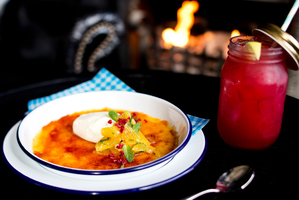 The creme brulee dessert on the menu at The Cav. Photo / Babiche Martens.