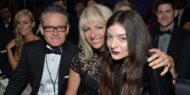 Lorde with her parents Vic O'Connor and Sonja Yelich, who have been together for almost 30 years and are now engaged. Photo / WireImage