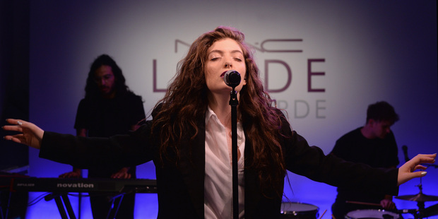 Lorde's dramatic stage makeup and M.A.C collaboration are all about acentuating the features she likes. Photo / Getty Images for MAC Cosmetics.