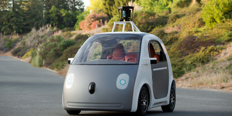 An early version of Google's prototype self-driving car.