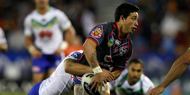 Warriors Kevin Locke in action against the Canberra Raiders at Mt Smart Stadium. Photo / Richard Robinson