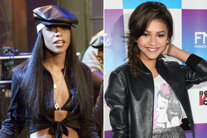 Zendaya, right, has dropped out of plans to shoot a biopic on Aaliyah, left. Photos / Getty Images