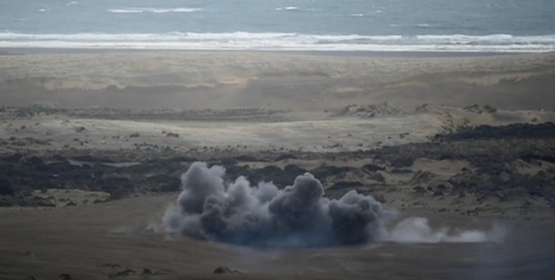 A Defence Force explosive test carried out today. Photo / Defence Force