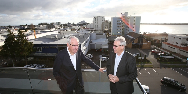 The creation of a single council covering the Western Bay is being pursued by Graeme Horsley (left) and John Gordon.Photo/John Borren