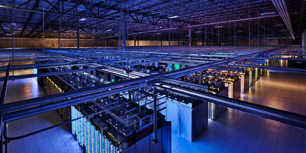 Inside a Google data centre. A Manhattan court case is being used by some of the big US tech companies in an attempt to get the US govt to stop trying to seize data held outside the country.