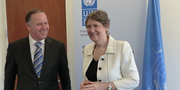 John Key and Helen Clark discussed the situation in Iraq during their meeting in New York today. Photo / NZ Herald