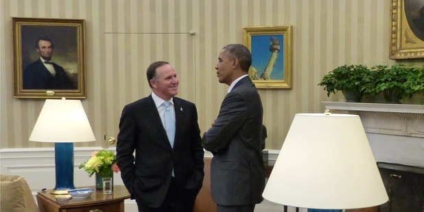 Prime Minister John Key and US President Barack Obama at the Oval Office. Photo / New Zealand Herald / Audrey Young