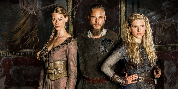 Alyssa Sutherland, Travis Fimmel and Kathryn Winnick star in Lightbox's headline series The Vikings.