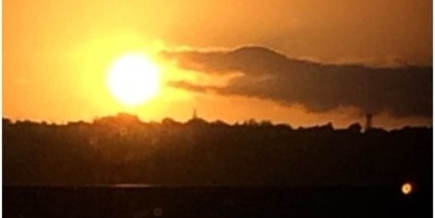 Crocodile eats sun. Kate snapped this on Sunday from the Auckland Harbour Bridge.
