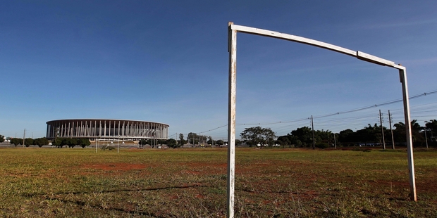 The overblown budget of the Mane Garrincha stadium makes it the second-most expensive ever football ground. Photo / AP