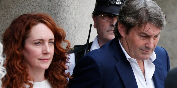 Rebekah Brooks and her husband, Charlie, were cleared of all charges and were front-page news in Britain with Andy Coulson, who was found guilty. Photo / AP