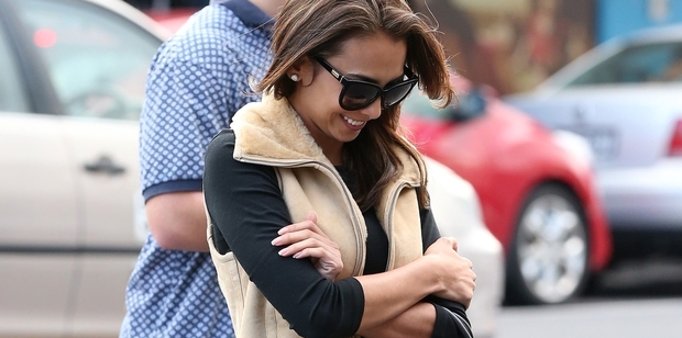 Mona Dotcom leaving Ponsonby restaurant SPQR yesterday. Photo / Jason Oxenham