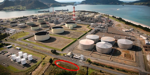 The site of the $40million carbon dioxide plant is shown in the foreground.