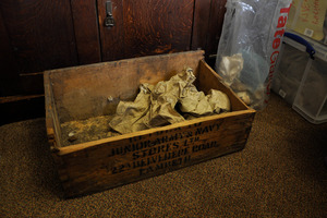 The box of materials from Sir Leonard Woolley's archaeological dig of the Sumerian city of Ur. Photo / AP