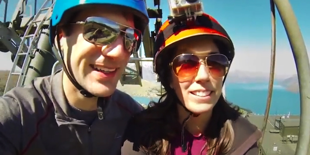 Canadians Jordan Poste and his partner Jenna Cock love being active in NZ.