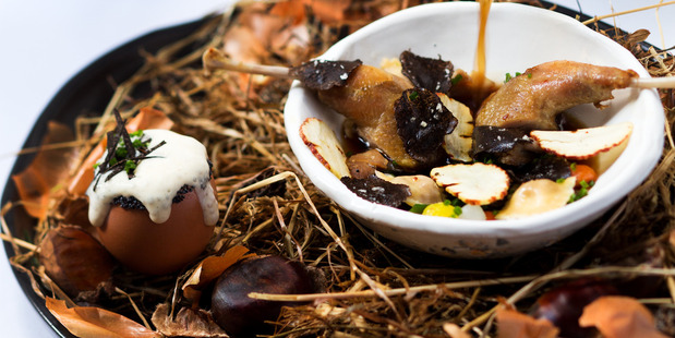 Duck and chestnut dish on the menu at The Grove restaurant. Picture / Babiche Martens.