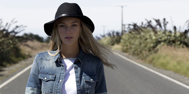 Hania Fedora $29.95. Claremont Denim Shirt $29.95. Arran Baseball Tee $19.95. All from Bing, Harris & Co.