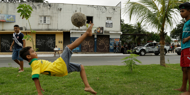 Fortaleza's shops shut early as excitement built in the hours before the World Cup match there between Brazil and Mexico. Photo / AP