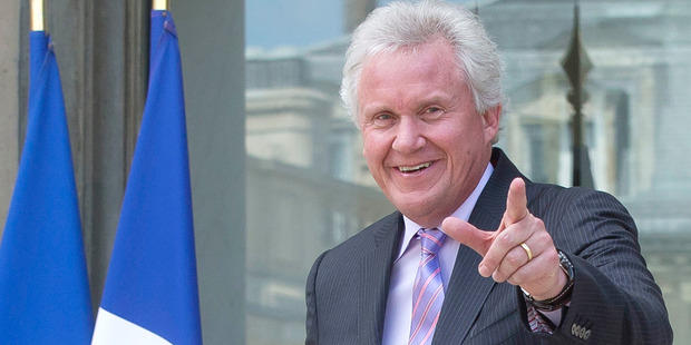 General Electric CEO Jeffrey R. Immelt leaves the Elysee Palace after a meeting with French President Francois Hollande.