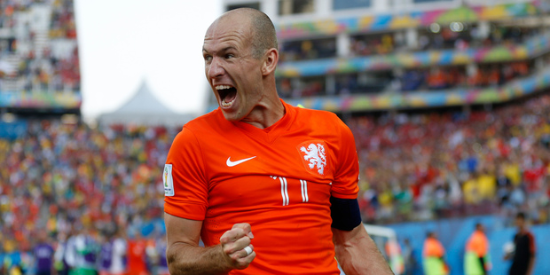 Even Dutch fans weren't prepared for how influential Arjen Robben would be for their team at this World Cup. Photo / AP
