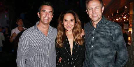 TRN head of content Dean Buchanan, right, with Tony Veitch and Zoe Marshall. Photo / Norrie Montgomery.