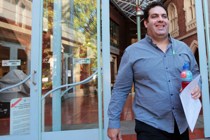 Cameron Slater leaves Auckland High Court. Photo / Doug Sherring