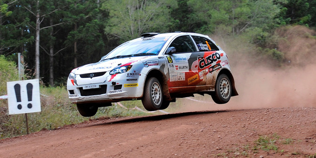 Kiwi Michael Young in action during the Queensland round of the Asia-Pacific Rally Championship. Photo / Geoff Ridder