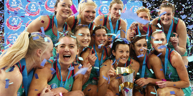 The Melbourne Vixens celebrate victory in the ANZ Championship grand final. Photo / Getty Images