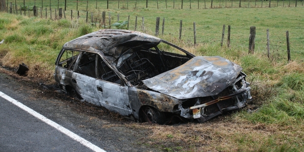 An injured Far North man was dragged from this wreck after hitting a wandering steer. Photo/Supplied