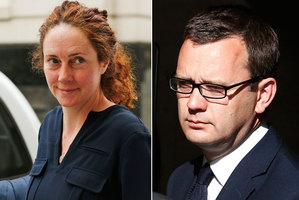 An emotional Rebekah Brooks had to be escorted from the courtroom after she was cleared of phone hacking charges while her ex-lover Andy Coulson was found guilty. Photo / AP