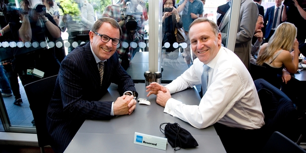 John Key and Act's John Banks at their notorious cup-of-tea meeting in 2011. Picture / Dean Purcell