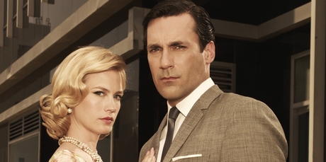 January Jones and Jon Hamm in Mad Men.
