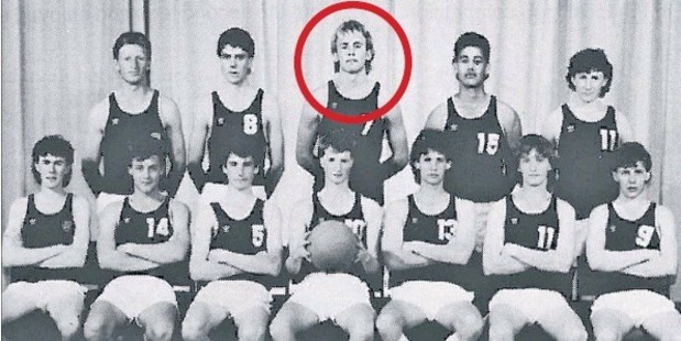 HAIRLINE FRACTURE: An old photograph showing St John's College board of trustees member, Byron Fergus (back row, middle), with long hair while hewas a student at the school in 1988.