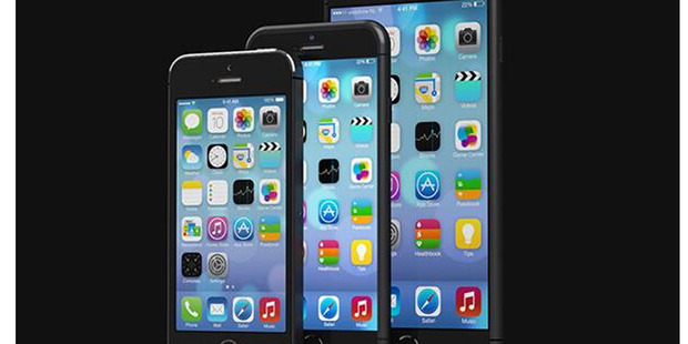 Rendered image of Apple's new iPhones. Apple's two bigger devices are said to have a 4.7 inch display and a 5.5 inch version compared to the 4-inch screen of the current iPhone 5s. Photo / Twitter @iPhoneHackx