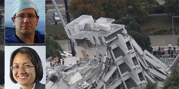 Lydia Johns-Putra and Bruce Curran operated beneath the quake rubble. Photos / APN, File