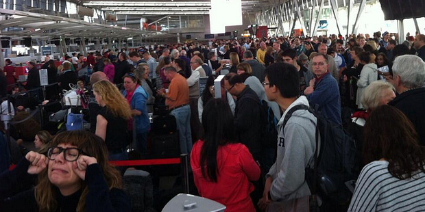 A power outage has caused long delays at Sydney Airport. Photo / Twitter