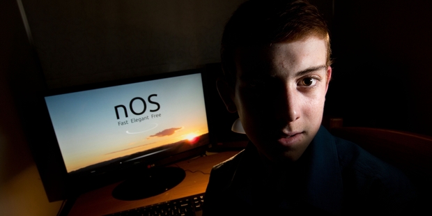 Isaac Mercer says his computer operating system is more efficient and faster than Windows. Photo / Richard Robinson