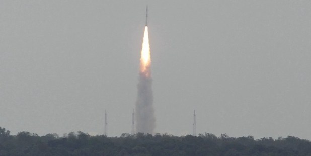A Polar Satellite Launch Vehicle (PSLV) is launched from the Satish Dhawan Space Centre (SDSC) in the Indian town of Sriharikota. Photo / AFP