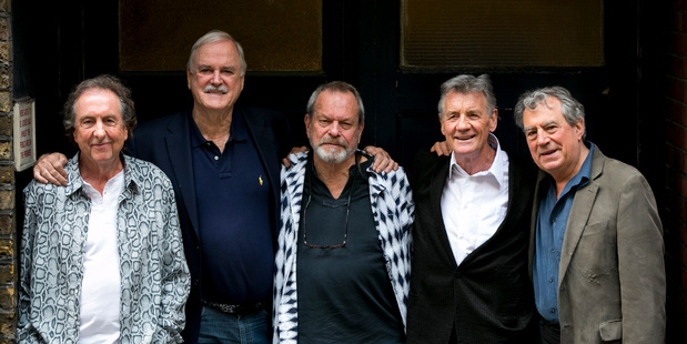 Eric Idle, John Cleese, Terry Gilliam, Michael Palin and Terry Jones prepare for their Monty Python reunion shows. Photo/AP