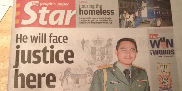 The Star newspaper in Malaysia leads with the story of the disgraced Diplomat Mohammed Rizalmand bin Ismail who has been accused of sexual assault in NZ. Photo / Brett Phibbs