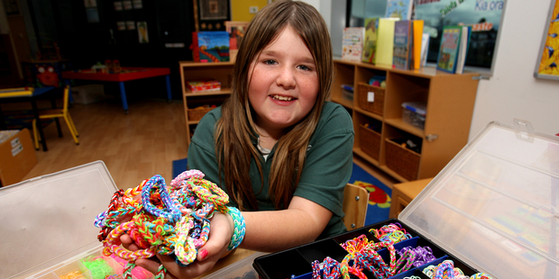 Macayla McAlley, 11, would have made more than 200 loom bands since her time in hospital in May.Photo/Ruth Keber