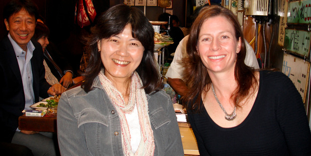 Sarah MacDonald (right) with Junko, her guide in Shinjuku, Tokyo. Photo / Sarah MacDonald