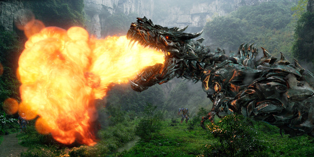Grimlock in a scene from Transformers: Age of Extinction