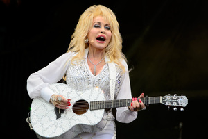 US singer Dolly Parton performs at Glastonbury music festival in England. Photo / AP
