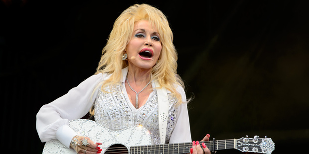 US singer Dolly Parton performs at Glastonbury music festival in England. Photo / AP