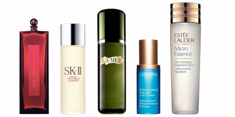 Shiseido Eudermine Revitalising Essence; SK-II The Facial Treatment Essence; La Mer The Treatment Lotion; Clarins Hydra Quench Intensive Serum Bi-Phase; Estee Lauder Micro Essence Treatment Lotion.